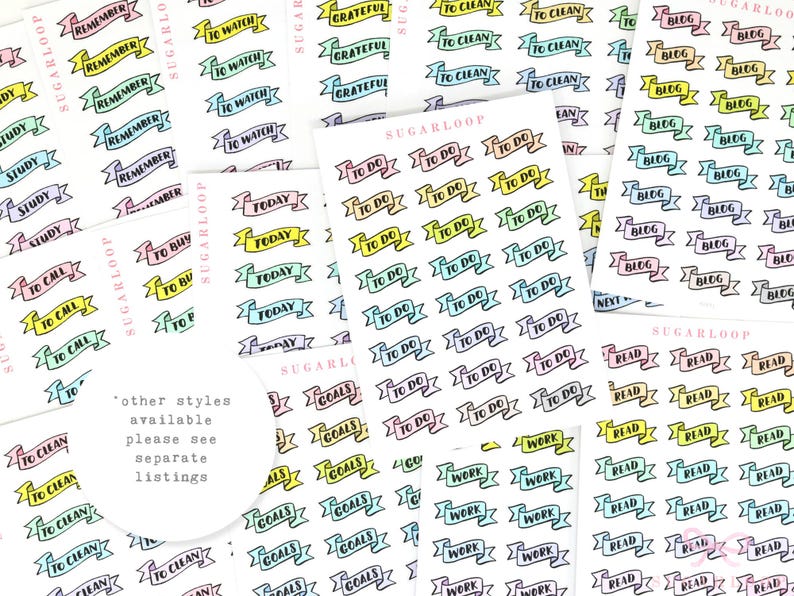 Today Banner Planner and Journal Stickers: Pastel, Journaling Labels, Work, Hobo image 14