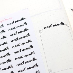 This and Next Month Script Bujo Planner Stickers: Neutral | MDN To Do Goals Task Chores Hand Lettered Bullet Journal  Headers HDR47
