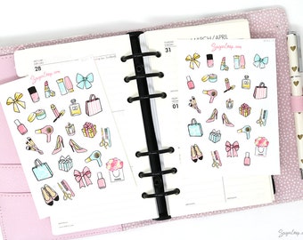 Beauty Makeup Bujo Planner Stickers  | Me Time Shopping Birthday Relax Spa Beauty Hair Salon Appointment Reminders To Do  BEA1