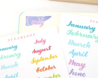 Months of The Year Planner and Journal Stickers: Calendar, Diary DIY