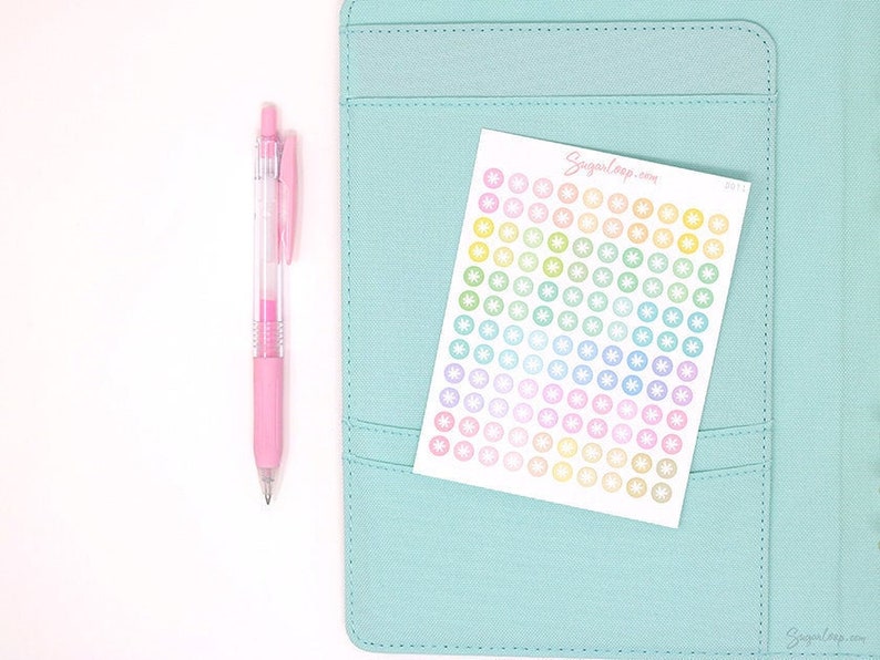 Mini Tiny Dots Asterisk Round Circle Bujo Planner Stickers: 0.256 mm Multicolor Checklist To Do Task Chore Rainbow DOT1 image 2