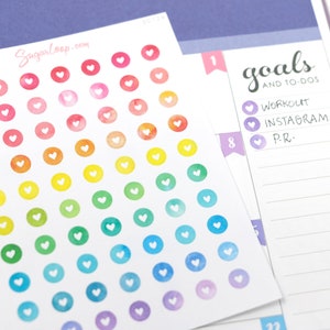 Mini Tiny Dots Heart Round Circle Bujo Planner Stickers: 0.25 6 mm Color Code Checklist To Do Task Chore Rainbow DOT24 image 5