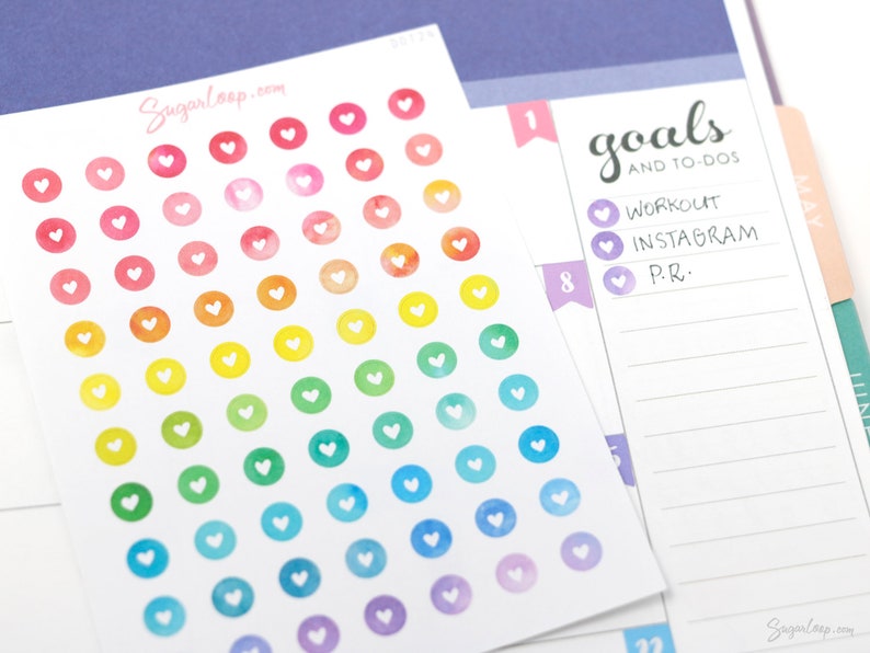 Mini Tiny Dots Heart Round Circle Bujo Planner Stickers: 0.25 6 mm Color Code Checklist To Do Task Chore Rainbow DOT24 image 5