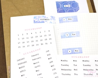 Dates, Months, Days Planner and Journal Stickers: Journaling Supplies, Vintage Typewriter Style