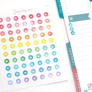 Mini Tiny Dots Heart Round Circle Bujo Planner Stickers: 0.25 6 mm Color Code Checklist To Do Task Chore Rainbow DOT24 image 7