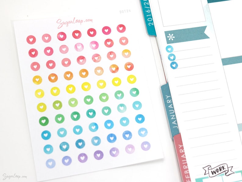 Mini Tiny Dots Heart Round Circle Bujo Planner Stickers: 0.25 6 mm Color Code Checklist To Do Task Chore Rainbow DOT24 image 7