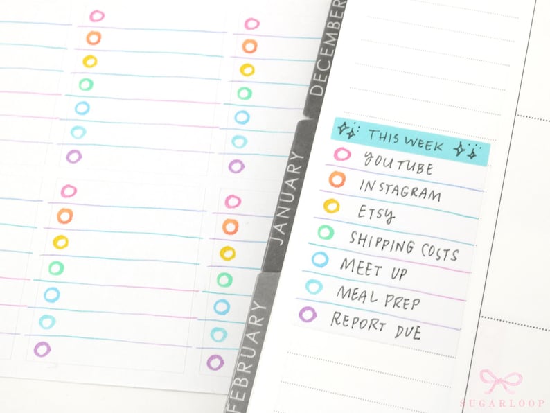 Watercolor Planner and Journal Stickers: Rainbow, Color Code ...