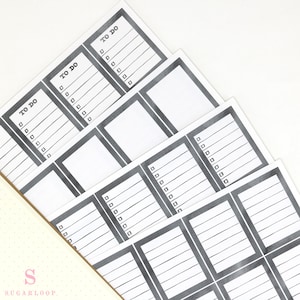 Checklista- och dagboksklistermärken: Färgkod, Checklistor, Punktlistor, Uppgifter, Listor