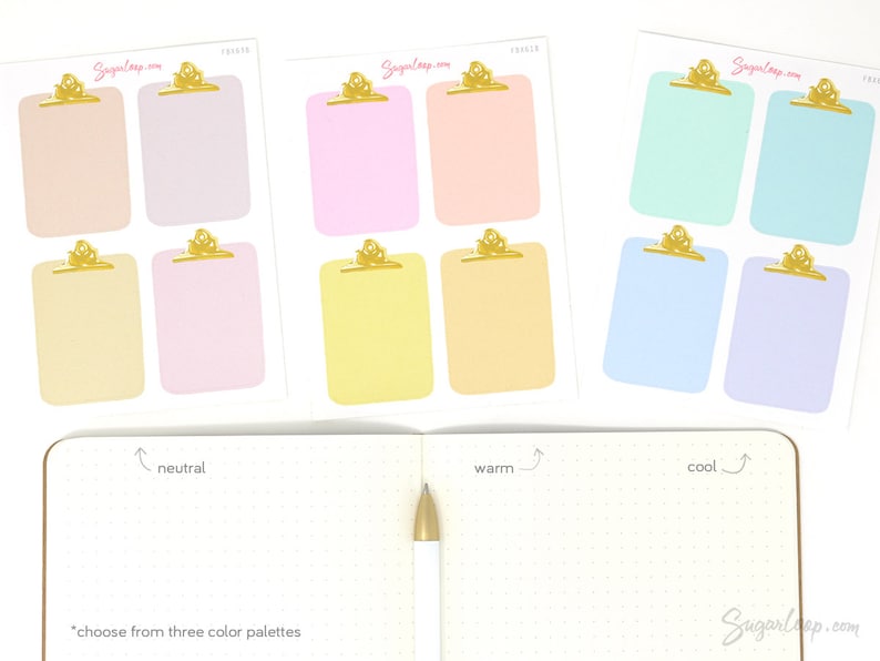 Full Box Clipboard Style Bujo Planner Stickers: Lined Checklist Blank Hand Drawn Pastel Neutral Writeable Work Teacher FBX44 image 2