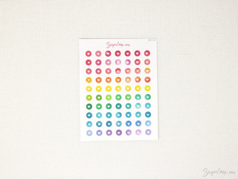 Mini Tiny Dots Heart Round Circle Bujo Planner Stickers: 0.25 6 mm Color Code Checklist To Do Task Chore Rainbow DOT24 image 3