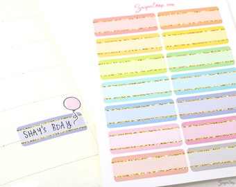 Pastel Sparkly Glitter Quarter Box Label Bujo Planner Stickers:0.5" (12 mm) Tall | Appointment Tracker Reminder Work  APP11