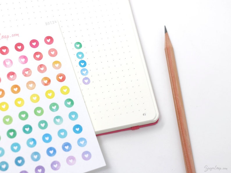 Mini Tiny Dots Heart Round Circle Bujo Planner Stickers: 0.25 6 mm Color Code Checklist To Do Task Chore Rainbow DOT24 image 2