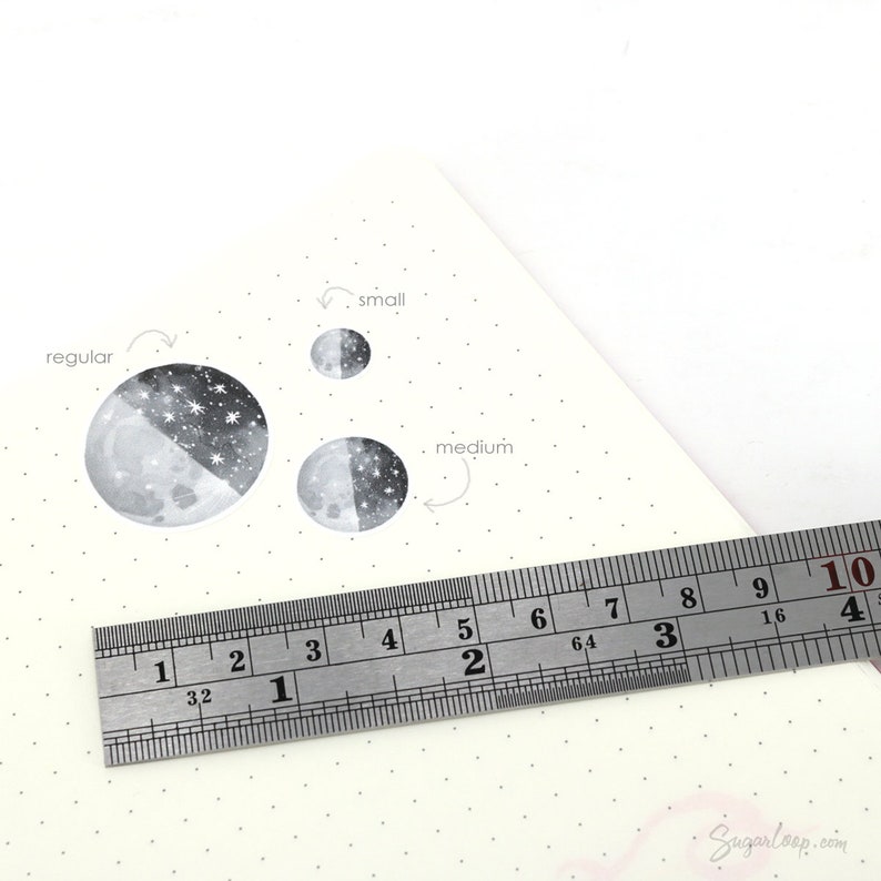 Moon Lunar Cycle Phases Bujo Planner Stickers Whimsical Watercolor Hand Drawn Celestial DAT37 image 2