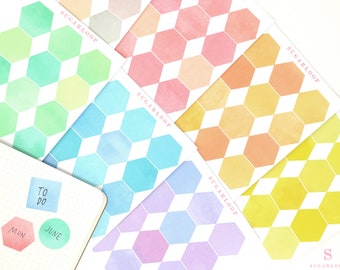 Hexagon Dot Planner and Journal Stickers: DIY, Colorcode, Journaling Labels, Months, Days, Dates, Year