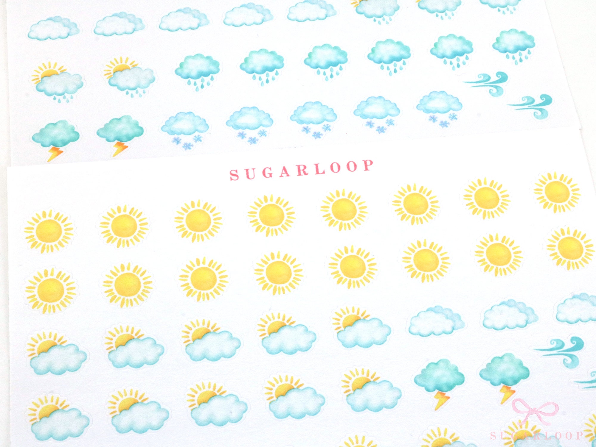 Teeny Tiny Weather Planner stickers - Thunderstorm Rain – PrettyCutePlanner