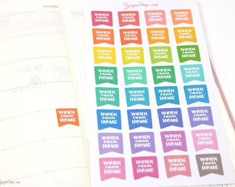 Pegatinas para agenda y diario de teletrabajo: Pegatinas de la bandera arcoíris para trabajar desde casa