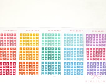 Mini Date Flag Planner and Journal Stickers: Bundle Available, Re-date, Undated, Journaling, Hobo