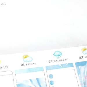 Sunny Summer Watercolor Weather Bujo Planner Stickers Icon Trackers Season Daily Weekly Monthly Cloud Spring Garden WWC2 image 4