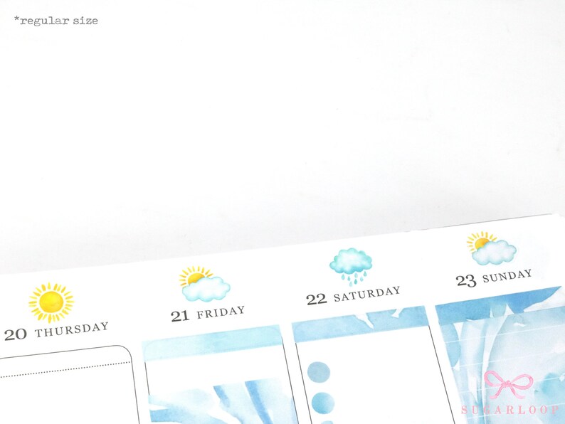 Sunny Summer Watercolor Weather Bujo Planner Stickers Icon Trackers Season Daily Weekly Monthly Cloud Spring Garden WWC2 image 4