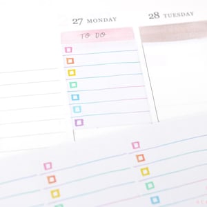Full Box Checklist Stickers for Vertical Planners | Rainbow, Watercolor, To Do List, Busy Moms, Hand drawn, Minimal, Habit Trackers, FBX20