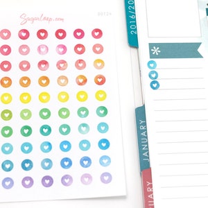 Mini Tiny Dots Heart Round Circle Bujo Planner Stickers: 0.25 6 mm Color Code Checklist To Do Task Chore Rainbow DOT24 image 4