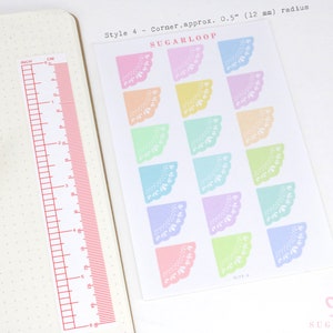 Round Bujo & Planner Deco Label Stickers: Doily Style Scalloped Edge Days Dates Months Task DIY Calendar Reminder Header Title To Do DLY3 4. Corner 12 mm