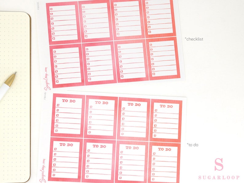 Watercolor Checklist Planner and Journal Stickers: Color Code ...