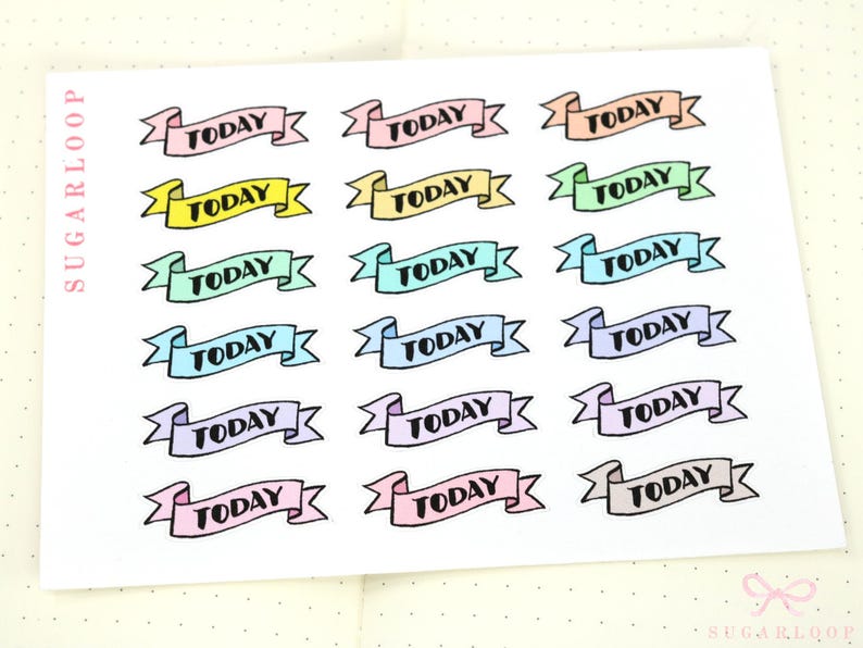 Today Banner Planner and Journal Stickers: Pastel, Journaling Labels, Work, Hobo image 12