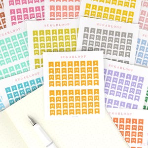 Mehrfarbige Mini Datum Flagge Bujo Planer Aufkleber: 0,25 in (6 mm) | Countdown Day Cover DIY Kalenderzahlen Undatiert Hobo TN DAT11
