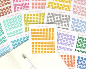 Colorful Mini Date Flag Planner and Journal Stickers: 0.25 in (6 mm)