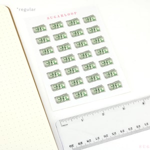 Payday Greenback Bujo Planner Stickers Journal Dollar Bill Tiny Money Stack Money Tracker Spending Expenses Budget Finance Travel FIN4 Stack - Regular