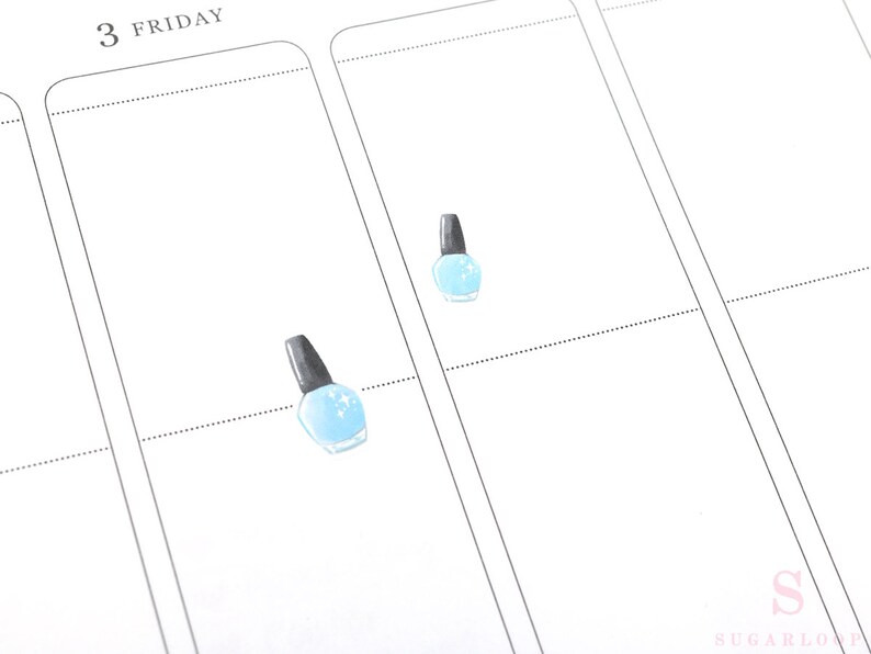 Nail Polish Mani Pedi Bujo Planner Stickers: Rainbow Manicure Pedicure Beauty Salon Reminder Appointment Spa Hobo BEA6 image 3