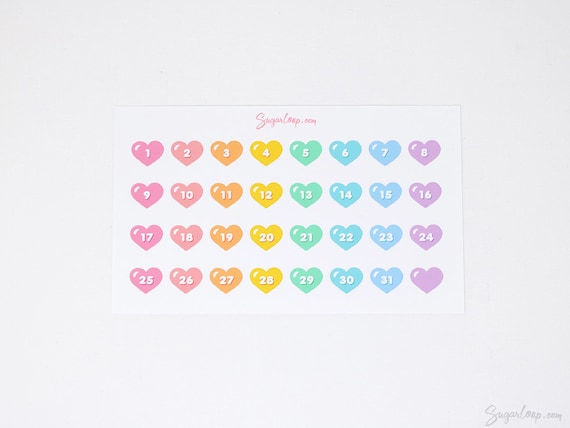 15 X Love Heart Stickers Multicolour Heart Stickers Sticker 
