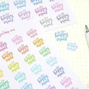 Happy Mail Bujo Planner Stickers: Rainbow | Postcrossing Penpal Penpalling Shipping Delivery Scrapbook Reminder Tasks  HPM1
