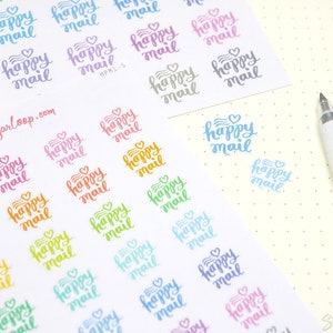 Happy Mail Bujo Planer Aufkleber: Regenbogen | Postcrossing Penpal Penpalling Versand Lieferung Sammelalbum Erinnerung Aufgaben HPM1