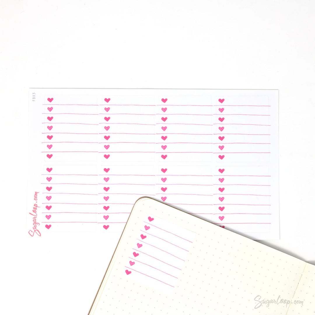 Watercolor Heart Checklist Planner and Journal Stickers: Color Code ...