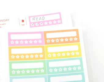 Weekly Habit Tracker Planner and Journal Stickers: Vertical Sidebar Labels
