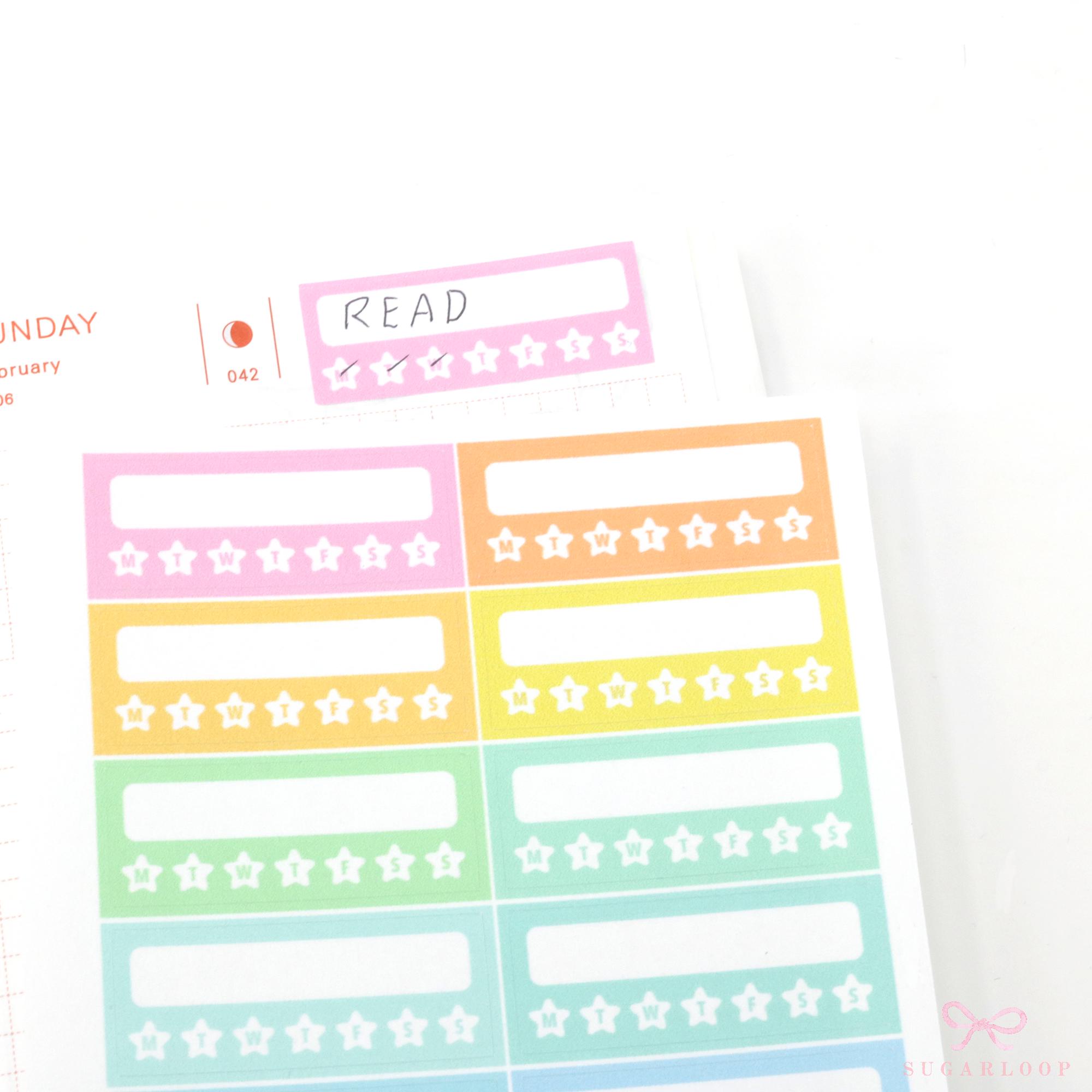 Weekly Habit Tracker Planner and Journal Stickers: Vertical Sidebar ...