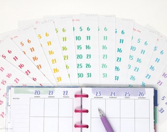 Date Stickers for Planners and Bullet Journal Stickers, Days of The Month Stickers, Brush Lettering, Date Numbers, 1-31, DAT20