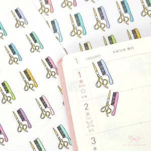 Stickers voor haarafspraakherinnering voor planners, tijdschriften en agenda's | Kapsel Kapsalon Schoonheidssalon Beauty Spa Schaarkam BEA4