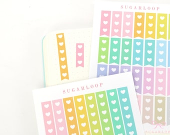 Pastel Heart Checklist Planner and Journal Stickers: To Do, Tasks, Bullet Points