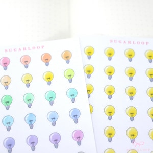 Glühbirne Idee Strom Bill Bujo Planner Stickers: Rainbow | Utilties To Bezahlen Marketing-Hinweise Arbeit Schule Mutter Lehrer LGT1