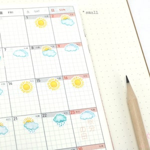 Sunny Summer Watercolor Weather Bujo Planner Stickers Icon Trackers Season Daily Weekly Monthly Cloud Spring Garden WWC2 image 3