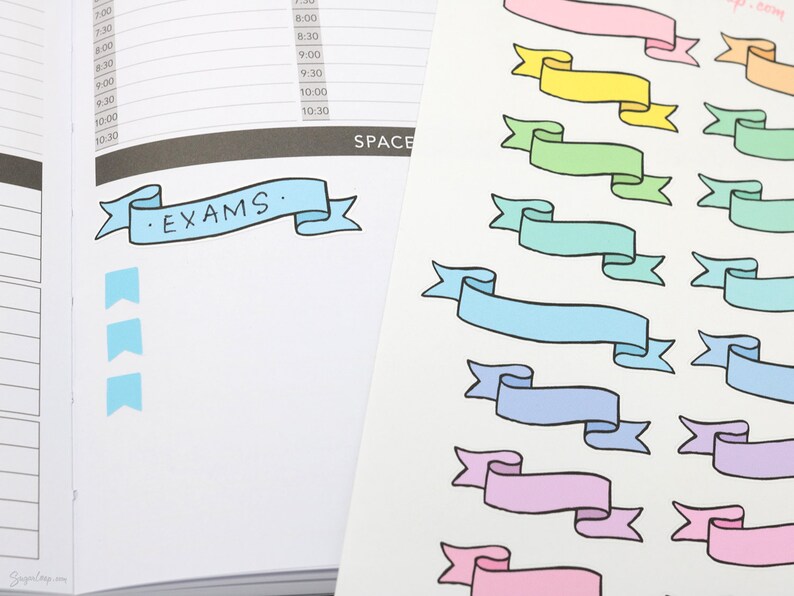 Blank Banner Flag Stickers 18 Rainbow Banner Planner Etsy