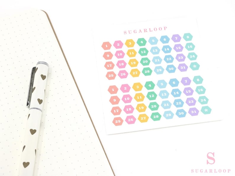 Mini Date Dot Planner and Journal Stickers: DIY Calendar and Diary ...