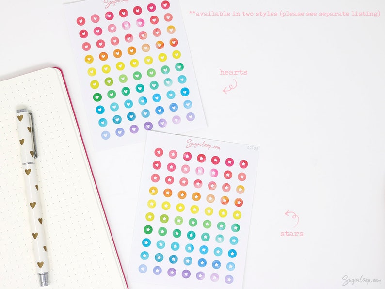 Mini Tiny Dots Heart Round Circle Bujo Planner Stickers: 0.25 6 mm Color Code Checklist To Do Task Chore Rainbow DOT24 image 10