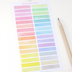 Watercolor Pastel Header Planner and Journal Stickers: Journaling Labels or Dividers