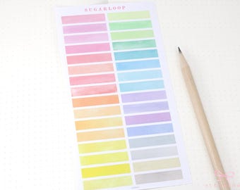 Watercolor Pastel Header Planner and Journal Stickers: Journaling Labels or Dividers