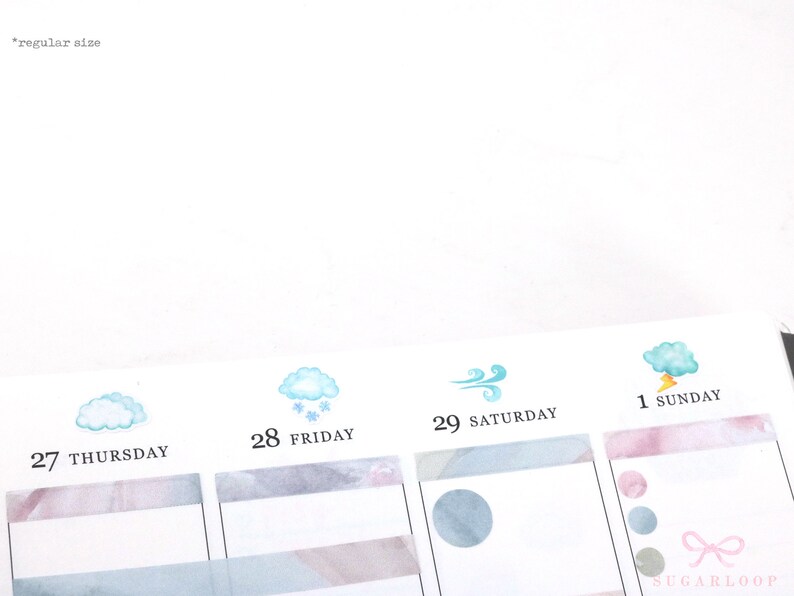 Sunny Summer Watercolor Weather Bujo Planner Stickers Icon Trackers Season Daily Weekly Monthly Cloud Spring Garden WWC2 image 5