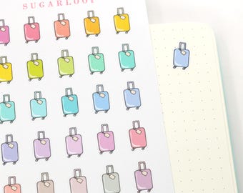 Planificador de viaje para maleta y pegatinas para diario: Listas de equipaje, vuelos